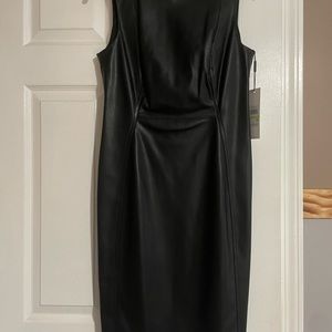 Calvin Klein Pleather dress Never  worn .
